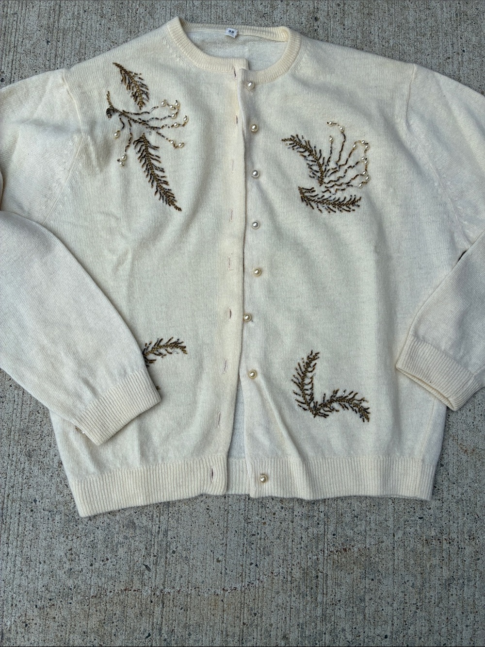 1950s beaded cardigan sweater